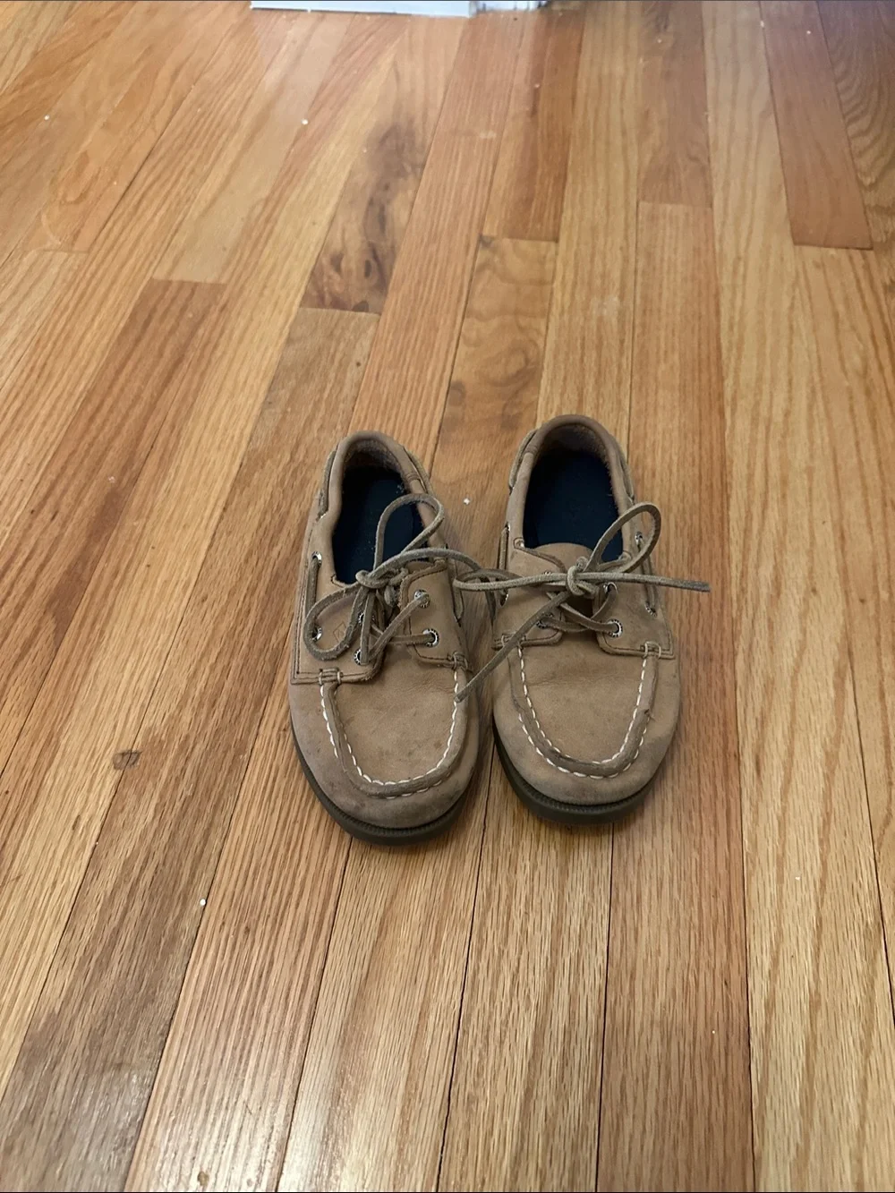 Sperry Little Kid Tan Suede Lace-Up Boat Dress Shoes